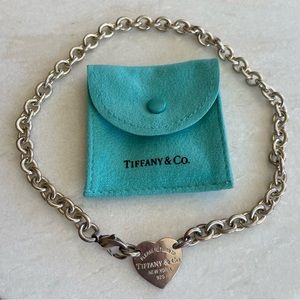 Tiffany & Co Please Return to Tiffany’s Sterling Silver Heart Choker 15 inch